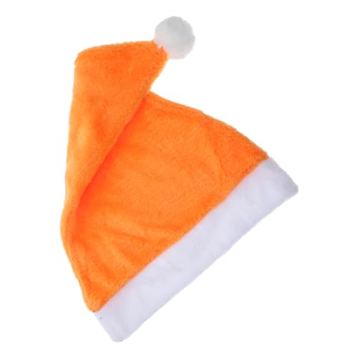 SOLUSTRE 1 Stück Orange Weihnachtsmannmütze für Erwachsene Plüsch Weihnachtsmütze für Kostümpartys Karneval Weihnachten und Bequemer Langlebiger für Festliche Anlässe von SOLUSTRE