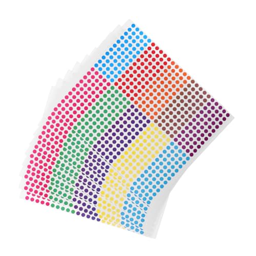 SOLUSTRE 10 Blatt Bunte Selbstklebende Punktetiketten zur Schnellen Identifizierung Runde Farbcode Sticker für Organisation und Dekoration von SOLUSTRE