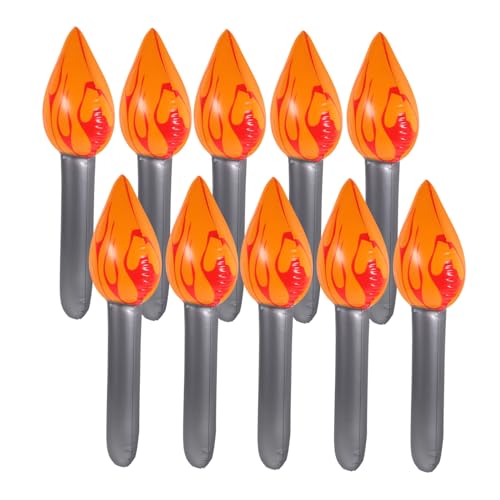 SOLUSTRE 10 Stück Fackel-Requisiten aus PVC aufblasbares feuerzeug Aufblasbare Fackelstütze Dekoration luftballons Aufblasbare Fackel-Foto-Requisite lange Taschenlampenspielzeuge von SOLUSTRE