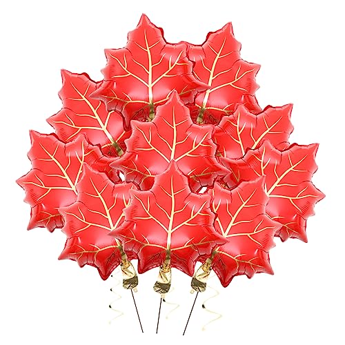 SOLUSTRE 10 Stück Folien Luftballons Ahornblatt Design Herbst Dekoration für Thanksgiving Feiern Unvergessliche Party Schaffen für Freunde und Klassenkameraden von SOLUSTRE