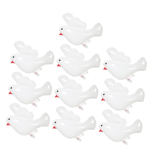 SOLUSTRE 10 Stück Friedenstaube Ballon Groß Dekorationen Freigeben Taube Ballons Denkmal Hochzeit Geburtstag Umwerben Erste Party Vogel Luftballons Gedenkballons Weiß Aluminiumfolie von SOLUSTRE