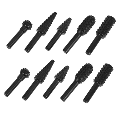 SOLUSTRE 10 Stück Holzbearbeitungsdatei Mühle Zubehör Rotierende Bits Schnitzwerkzeuge Holzbearbeitung Holzbearbeitungswerkzeug Drehfeile Für Die Holzbearbeitung Grat Schneiden Black Stahl von SOLUSTRE