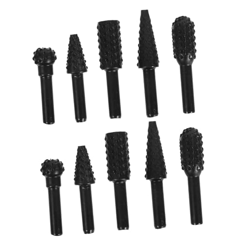 SOLUSTRE 10 Stück Holzbearbeitungsdatei Rotationsfeile Gesenkschleifer-bits Holzformer Polierwerkzeuge Aus Metall Schnitzwerkzeuge Holzbearbeitung Grat Schneiden Schnitzbits Stahl Black von SOLUSTRE