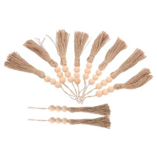 SOLUSTRE 10 Stück Holzperlen Teiliges Rustikale Wanddekoration mit Quasten aus Jute für Stimmungsvolle Raumgestaltung und DIY Projekte für Wände SOLUSTRE 10 Stück Holzperlen Teiliges Rustikale Wanddekoration mit Quasten aus Jute für Stimmungsvolle Raumgestaltung und DIY Projekte für Wände von SOLUSTRE
