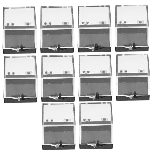 SOLUSTRE 10 Stück Quadratische Transparente Aufbewahrungsbox aus Stabilem Kunststoff Kleine Mineralien Display Box für Kristallsammlungen Klare Sicht Multifunktionale Sortierbox zur von SOLUSTRE