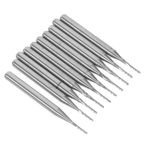 SOLUSTRE 10 Stück Schaftfräser-Gravierbits: 0,8 mm CNC-Fräser-Fräsbits aus Wolframstahl mit 1/8 Zoll Schaft für die Gravur von Leiterplatten und Leiterplatten SOLUSTRE 10 Stück Schaftfräser-Gravierbits: 0,8 mm CNC-Fräser-Fräsbits aus Wolframstahl mit 1/8 Zoll Schaft für die Gravur von Leiterplatten und Leiterplatten von SOLUSTRE