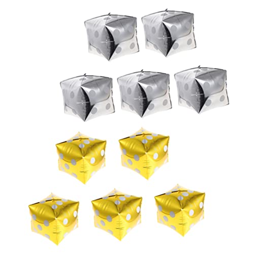 SOLUSTRE 10 Stück Teiliges Aluminiumfolie Würfel Luftballons Gold Silber Themen Partydekoration Langlebige Metallic Folienballons für Geburtstag Hochzeit Bar und Club SOLUSTRE 10 Stück Teiliges Aluminiumfolie Würfel Luftballons Gold Silber Themen Partydekoration Langlebige Metallic Folienballons für Geburtstag Hochzeit Bar und Club von SOLUSTRE