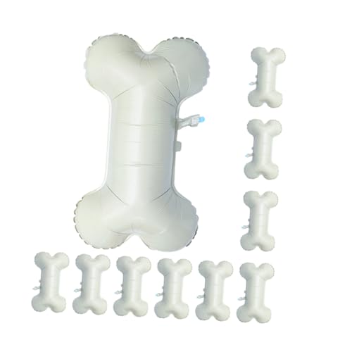 SOLUSTRE 10 Stück Teiliges Folienballon Knochenform aus Robustem Aluminiumfolie Material Schnell Aufblasbar Wiederverwendbar für Kindergeburtstag Babyparty und Valentinstag Dekoration von SOLUSTRE