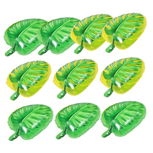 SOLUSTRE 10 Stück Teiliges Hawaiianische Monstera Luftballons in Gelb und Grün Tropische Party Dekoration für Outdoor Feiern Einfach Aufzublasen für Sommerliche Hawaii Events und von SOLUSTRE