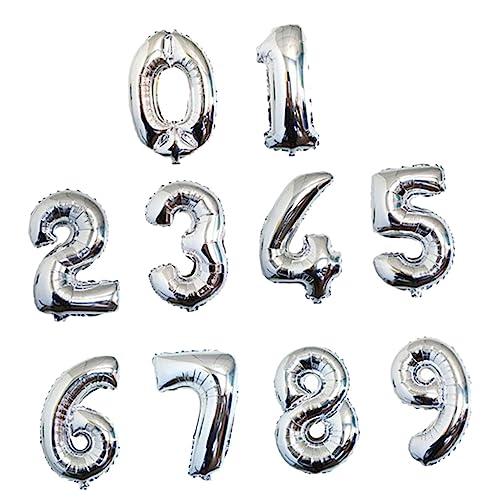 SOLUSTRE 10 Stück Teiliges Silberne Folienzahlen Luftballons Metallic Party Dekoration Sichere Aluminiumfolie Zahlenballons für Geburtstage Hochzeiten Feiern und Fotoshootings SOLUSTRE 10 Stück Teiliges Silberne Folienzahlen Luftballons Metallic Party Dekoration Sichere Aluminiumfolie Zahlenballons für Geburtstage Hochzeiten Feiern und Fotoshootings von SOLUSTRE