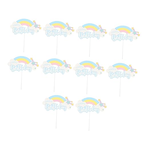 SOLUSTRE 10 Stück Wolke Regenbogenkarte Tortenaufsätze aus Papier Buntes Kuchentopper Kuchendekoration dekorativer Aufsatz Kuchen Cupcake Topper Kuchendeckel alles zum Geburtstag Blau SOLUSTRE 10 Stück Wolke Regenbogenkarte Tortenaufsätze aus Papier Buntes Kuchentopper Kuchendekoration dekorativer Aufsatz Kuchen Cupcake Topper Kuchendeckel alles zum Geburtstag Blau von SOLUSTRE