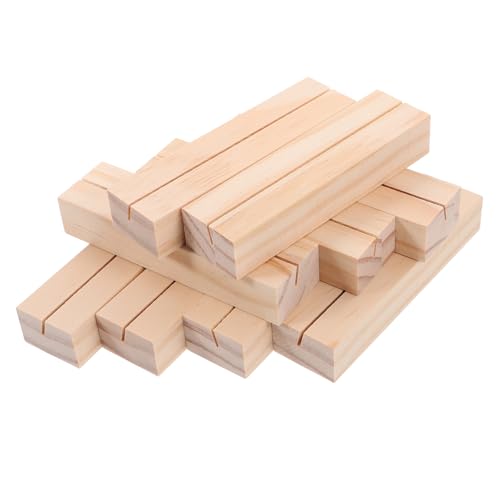SOLUSTRE 10 Stück digitaler Ausstellungsstand Tischnummernhalter aus Holz Einfacher Kartenhalter Kartenständer Holz Fotokartenhalter dekorativer Tischkartenhalter Kiefernholz von SOLUSTRE