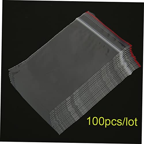 SOLUSTRE 100 Stück -Beutel Aufbewahrungstaschen mit Reißverschlüssen groß Vakuumspeicherbeutel transparenter Spenderbeutel papiertüten klare Verpackungsbeutel transparente Tasche von SOLUSTRE
