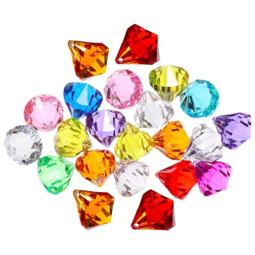 SOLUSTRE 100 Stück Diamant Deko Steine Partyspiel Schmucksteine Transparente Edelsteine für Kindergeburtstag Fasching Mitgebsel Schatzsuche Zubehör Zufällige Farbe Zufällige Farbe von SOLUSTRE