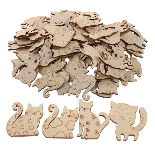SOLUSTRE 100 Stück Holzspan Rohlinge Realistische Unfertige Tierscheiben Tier Wanddekoration Tiere Lindenholz Kreaturen Dekoration DIY Tag Dekorative Ausschnitte Ornament Aus von SOLUSTRE