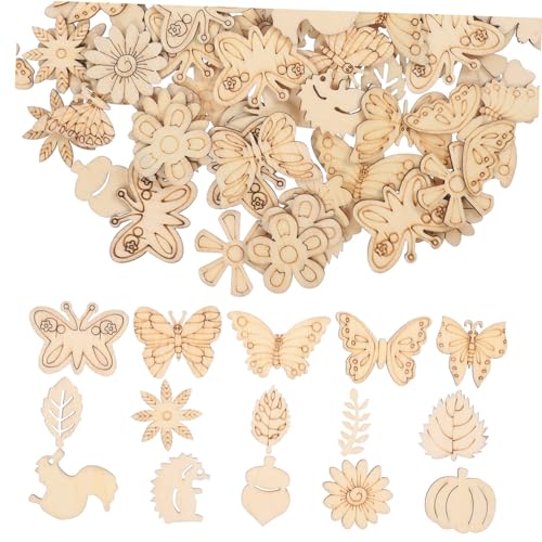 SOLUSTRE 100 Stück Teiliges Holzscheiben für Weihnachten zum Bemalen Stabile Glatte Holzstücke für DIY Christbaumschmuck Vielseitige Weihnachtsdeko Anhänger Kreative Bastelaccessoires für von SOLUSTRE