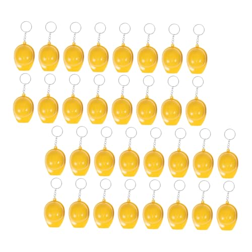 SOLUSTRE 100 Stück Teiliges Mini-baustellenhelm Schlüsselanhänger Gelber Sicherheitshelm Schlüsselring Robust und Vielseitig für Partygeschenke Rucksackanhänger Geburtstagsfeiern von SOLUSTRE