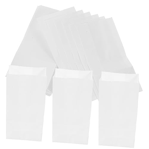 SOLUSTRE Weiße Papiertüte 100 Stück Verpackung Gebäck-Aufbewahrungstasche Brotlaib-Papiertüten Gebäck-Papiertüten Snack-Tasche Tragbare Kuchen-Papiertüten Papier-Brot-Aufbewahrungsbeutel von SOLUSTRE