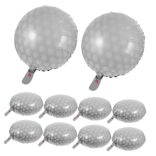 SOLUSTRE 10Stücke Golfball Luftballons Geburtstagsfeier Dekoration für Golf Fans Aluminiumfolie Wiederverwendbar und Langlebig für Geburtstags und Babypartys von SOLUSTRE
