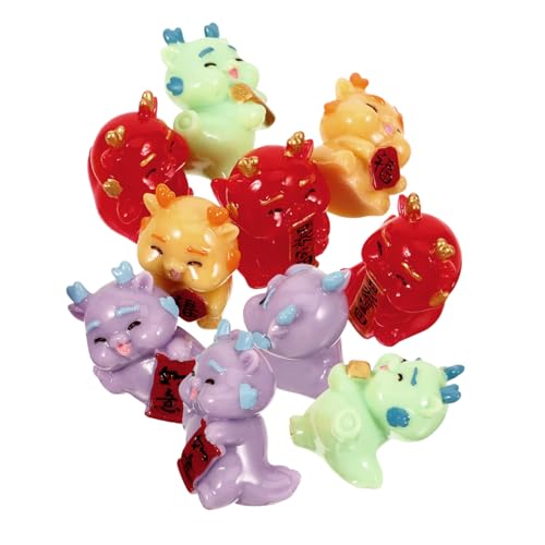 SOLUSTRE 10stücke Teiliges Mini Drache Figurine Cartoon Drachenmodell Resin Ornament Für Mikro-landschaften Und Heimdekoration Gemischte Designs von SOLUSTRE
