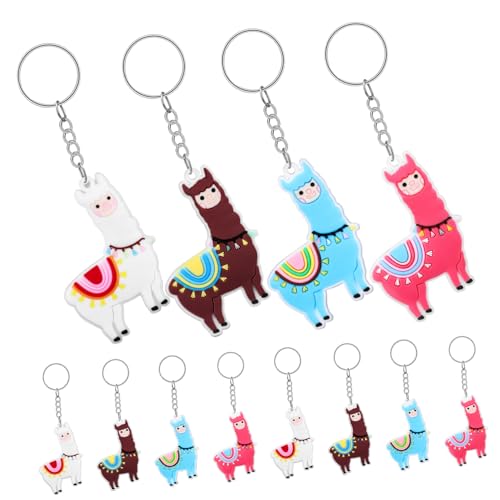 SOLUSTRE 12 Stück Kawaii Alpaka Schlüsselanhänger Cartoon Schlüsselbund für Taschen Rucksäcke Niedliche Tier Anhänger für Geburtstags und Weihnachtsdeko von SOLUSTRE