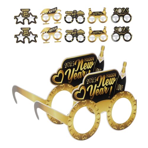SOLUSTRE 12 Stück Schwarz Goldene Papierbrillen Happy New Year Papierbrillen Silvesterparty Dekoration Silvesterdekorationen Brillen Ästhetische Silvester Papierbrillen SOLUSTRE 12 Stück Schwarz Goldene Papierbrillen Happy New Year Papierbrillen Silvesterparty Dekoration Silvesterdekorationen Brillen Ästhetische Silvester Papierbrillen von SOLUSTRE