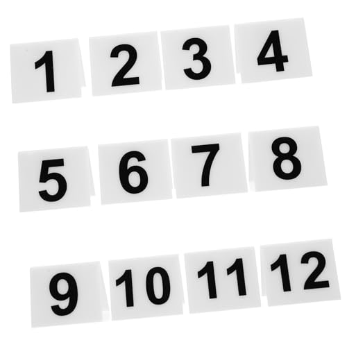 SOLUSTRE 12 Stück Teiliges Zahlenmarker für Party Detektivspiele Doppelseitig Bedruckt Weiße Basis mit Schwarzen Zahlen für Restaurant Spieltischorganisation von SOLUSTRE
