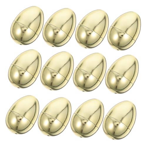 SOLUSTRE 12 Stücke Simulierte Goldene Eier Gefüllte Eier Goldene Ei Ei Party Favors Ei Party Favors Eier von SOLUSTRE
