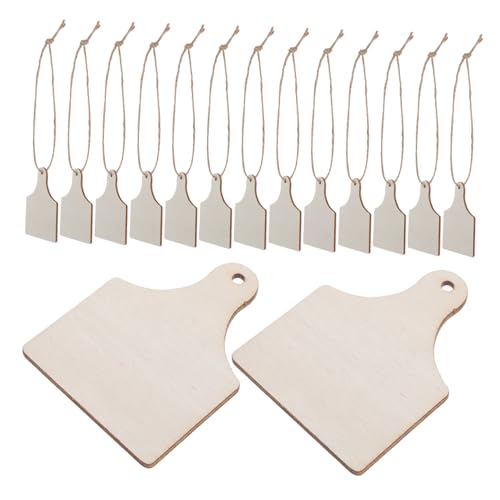 SOLUSTRE 120 Sätze Unbehandelte Holzanhänger Weihnachtsbaum Ornament Rechteckige Mini Schneidebrett Holzschild DIY Küchendekoration mit Aufhängeloch für Festliche Organisation und von SOLUSTRE