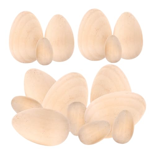 SOLUSTRE 15 Stück Holz Eier Set Unbehandelte Dekorations Eier für DIY Ostern Basteln für Kreative Gestaltung und Heimdekoration SOLUSTRE 15 Stück Holz Eier Set Unbehandelte Dekorations Eier für DIY Ostern Basteln für Kreative Gestaltung und Heimdekoration von SOLUSTRE