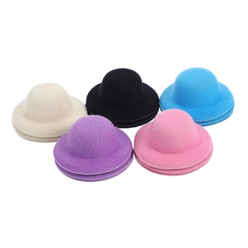 SOLUSTRE 15 Stück Teiliges Mini Zylinderhüte aus Filz für Diy Bastelprojekte Kleine Puppenhüte Schwarz Rosa Lavendel und Blau Leichte Dekorative Mini Mützen für Schneemänner und von SOLUSTRE