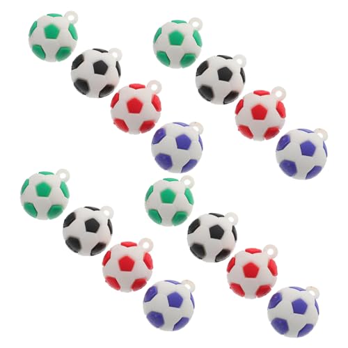 SOLUSTRE 16 Stück Fußball-anhänger Fußballdekorationen Sport-charme Fußballgeschenke Fußball-geburtstagsgeschenke Fußball-partygeschenke Mini-fußbälle Als Gastgeschenke Pvc-weichkleber von SOLUSTRE