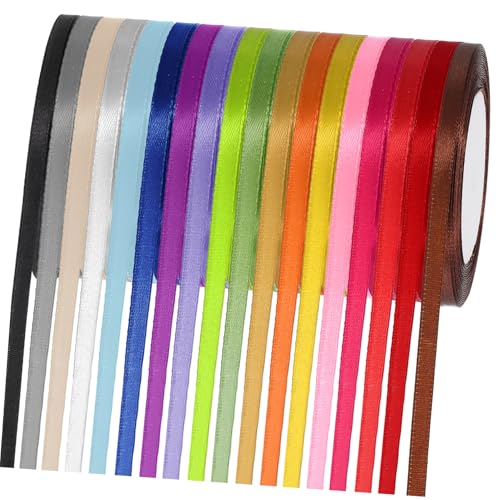 SOLUSTRE 18 Rollen Dekoratives Geschenkband Bunt Dünne Stoffbänder für Geschenkverpackungen Bastelprojekte und Blumensträuße für Verschiedene Anlässe SOLUSTRE 18 Rollen Dekoratives Geschenkband Bunt Dünne Stoffbänder für Geschenkverpackungen Bastelprojekte und Blumensträuße für Verschiedene Anlässe von SOLUSTRE