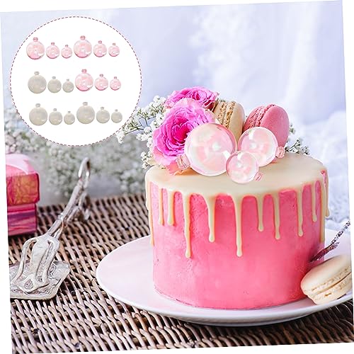 SOLUSTRE 18 Stück Teiliges Bubble Balls Cake Topper Farbige Tortendeko Kugeln und Weiß Cupcake Insert Toppers für Party Hochzeit und Geburtstag und Stilvolle Dekoration von SOLUSTRE