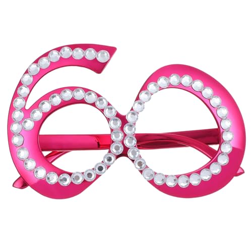 SOLUSTRE 1Paar Zahlenbrille mit Strasssteinen Witzige Partybrille für Kreative Geburtstagsfeiern Fotorequisit für Unvergessliche Partydekoration von SOLUSTRE