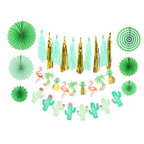 SOLUSTRE 1Satz Hawaiianisches Partydekor Mit Flamingo Und Ananasballons Hängende Papierfächer Und Girlanden Für Tropische Sommerfeiern Und Hochzeiten SOLUSTRE 1Satz Hawaiianisches Partydekor Mit Flamingo Und Ananasballons Hängende Papierfächer Und Girlanden Für Tropische Sommerfeiern Und Hochzeiten von SOLUSTRE