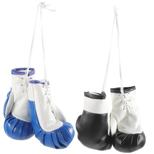 SOLUSTRE 2 Paare Mini Boxhandschuh Anhänger Handgefertigte Deko für Schlüssel Taschen und Auto Leicht Kompakt Kreatives Design Robust und Praktisch für Boxsport Fans von SOLUSTRE