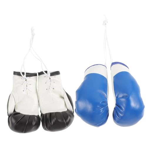 SOLUSTRE 2 Paare Miniatur Boxhandschuhe Anhänger aus PVC Leicht und Rostfrei Dekorative Schlüsselanhänger und Taschencharms Vielseitig als Auto Accessoire Dekoration Geeignet In von SOLUSTRE