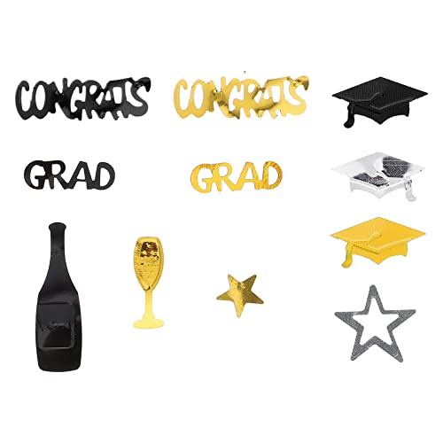 SOLUSTRE 2 Packungen Abschlussfeier Konfetti Festliche Tischdekoration für Graduation Partys Schwarz Gold und Silber für Kreative Gestaltung der Feierlichkeiten SOLUSTRE 2 Packungen Abschlussfeier Konfetti Festliche Tischdekoration für Graduation Partys Schwarz Gold und Silber für Kreative Gestaltung der Feierlichkeiten von SOLUSTRE