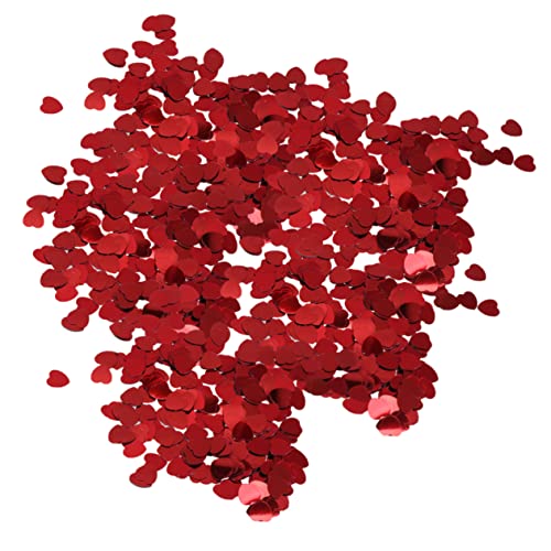 SOLUSTRE 2 Packungen Herzkonfetti Rot Kunststoff Hochzeitstischdeko Streudeko Romantische Party Deko Für Hochzeit Valentinstag Taufe Brautpaar Feier von SOLUSTRE