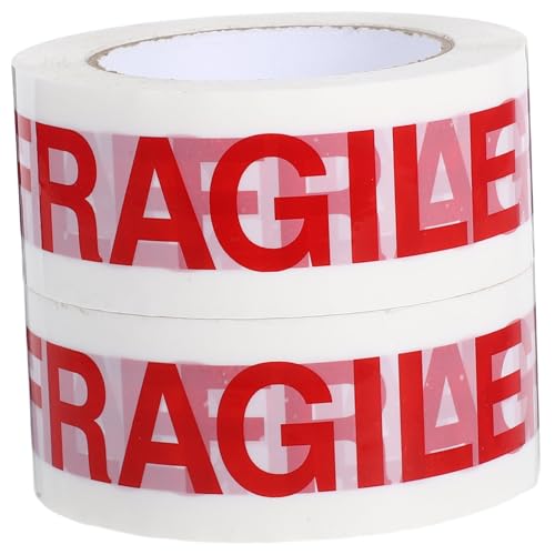 SOLUSTRE 2 Rollen Fragile Packband Rot Weiß Klare Warnung Selbstklebend Stark Reißfest Verpackungsband Für Versand Umzug Kartons Sicheres Klebeband SOLUSTRE 2 Rollen Fragile Packband Rot Weiß Klare Warnung Selbstklebend Stark Reißfest Verpackungsband Für Versand Umzug Kartons Sicheres Klebeband von SOLUSTRE