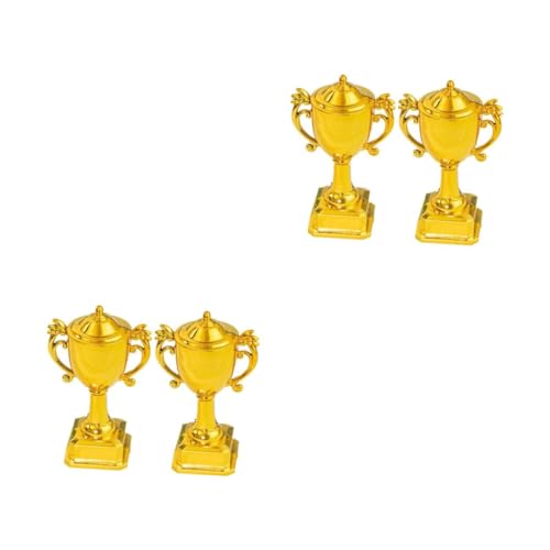 SOLUSTRE 2 Sätze Trophäendekoration Klein Jungs Kind Mini-trophäenbecher Name Dekorationen Party Funkeln Kuchen Fußball-trophäen Mini-trophäe Aus Kunststoff Golden Plastik 2 Stücke * 2 von SOLUSTRE