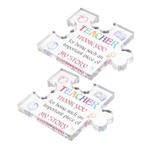 SOLUSTRE 2 Stück Acrylblock Papiergewicht Lehrer Puzzle Plakette Dankeschön für Lehrer Transparente Dekoration für Schulabschluss und Tag SOLUSTRE 2 Stück Acrylblock Papiergewicht Lehrer Puzzle Plakette Dankeschön für Lehrer Transparente Dekoration für Schulabschluss und Tag von SOLUSTRE