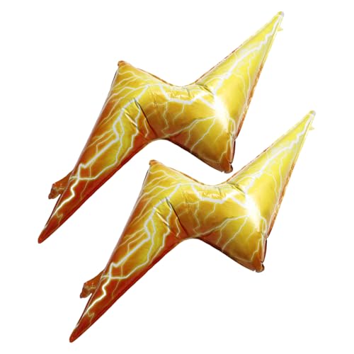 SOLUSTRE 2 Stück Aluminiumfolie Folienballons Blitzform Jungen Geburtstag Partydeko Wetterfest Kinderfreundlich Langlebig für Drinnen und Draußen von SOLUSTRE