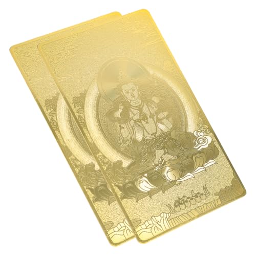 SOLUSTRE 2 Stück Bronzekarte des Geburtsbuddhas glückverheißer goldener Amulettaufkleber Papieraufkleber mit buddhistischem Thema Amulettkarten Glücksschutz Geldbörse Metall SOLUSTRE 2 Stück Bronzekarte des Geburtsbuddhas glückverheißer goldener Amulettaufkleber Papieraufkleber mit buddhistischem Thema Amulettkarten Glücksschutz Geldbörse Metall von SOLUSTRE
