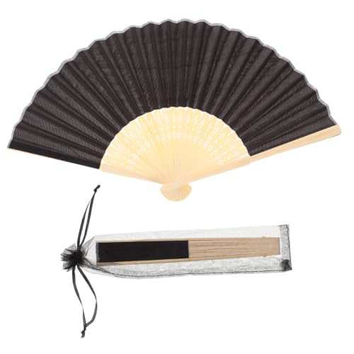 SOLUSTRE 2 Stück Faltfächer für Hochzeiten Handgefertigter Tragbarer Fächer mit Eleganter Aufbewahrungstasche als Gastgeschenk für Tanz Events von SOLUSTRE