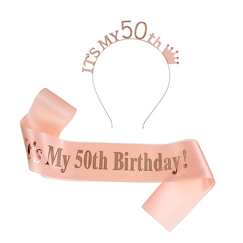 SOLUSTRE 2 Stück Geburtstags-Schultergurt-Set Mädchen Stirnband Stirnbänder Schärpe geburstags party set Geburtstagsparty Dekoration geburtstag haarband Zubehör für Partykostüme Kristall von SOLUSTRE