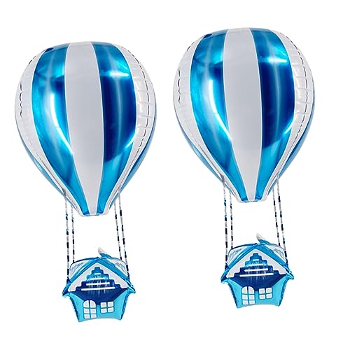 SOLUSTRE 2 Stück Heißluftballon Folienballons Blau Dekorative Ballons für Kindergeburtstagsfeiern und Jubiläen für Festliche Anlässe von SOLUSTRE