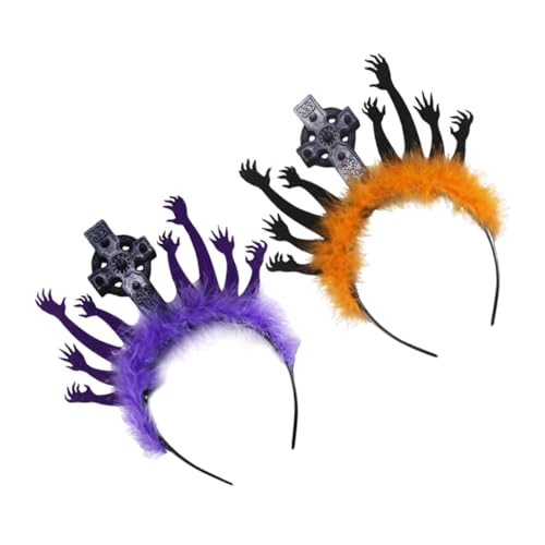 SOLUSTRE 2 Stück Horror -Thema Stirnband Halloween-Kopfschmuck Halloween dekoratives Stirnband Haarschmuck Tag der Toten Haarband Plastik SOLUSTRE 2 Stück Horror -Thema Stirnband Halloween-Kopfschmuck Halloween dekoratives Stirnband Haarschmuck Tag der Toten Haarband Plastik von SOLUSTRE