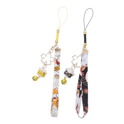 SOLUSTRE 2 Stück Japanische Glückskatze Schlüsselanhänger mit Glocke Vielseitiger Handyanhänger und Taschencharme Langlebige Keramikanhänger für Frauen Süßes Feng Shui Accessoire für SOLUSTRE 2 Stück Japanische Glückskatze Schlüsselanhänger mit Glocke Vielseitiger Handyanhänger und Taschencharme Langlebige Keramikanhänger für Frauen Süßes Feng Shui Accessoire für von SOLUSTRE